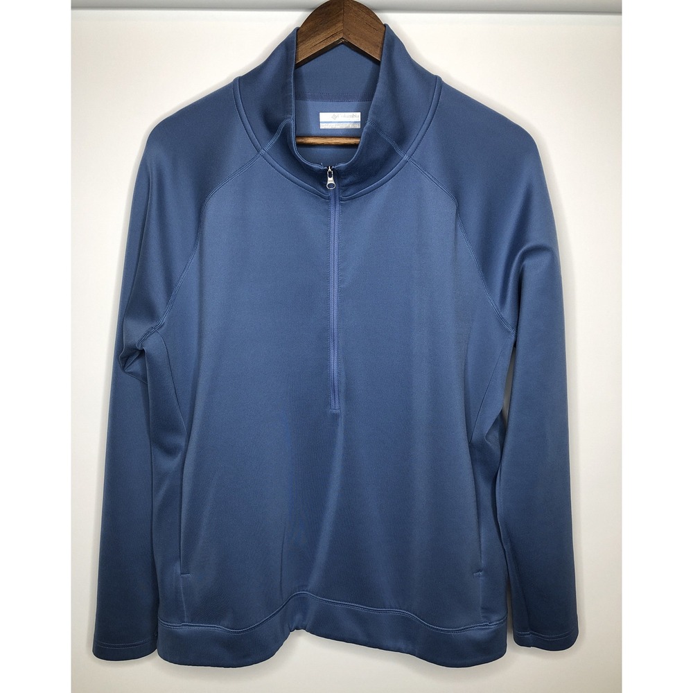 Columbia Women's Jacket 3/4 Zip Pullover Blue Stretch Size XL Activewear EUC